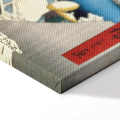 Leinwandbild - Utagawa Hiroshige – Drum bridge and Setting Sun Hill at Meguro