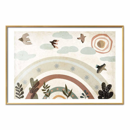 Poster - Rainbow and Birds