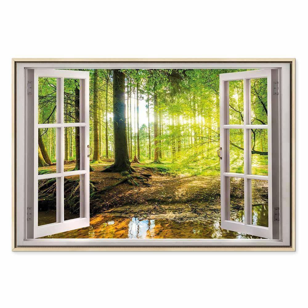 Leinwandbild - Window: View on Forest