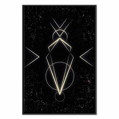 Leinwandbild - Symmetry of Shapes (1-part) - Graphic Motif in Black Shade