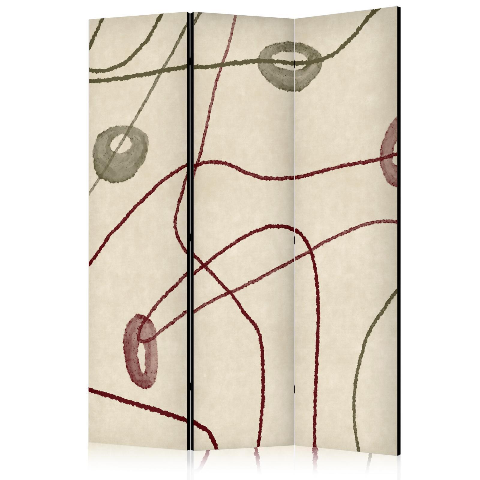 Paravent - Labyrinth of Beads - Minimalist Abstraction on a Worn Background Artgeist
