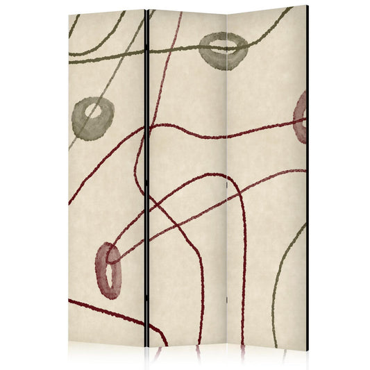 Paravent - Labyrinth of Beads - Minimalist Abstraction on a Worn Background Artgeist