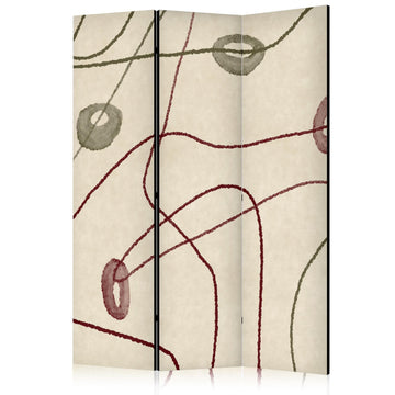 Paravent - Labyrinth of Beads - Minimalist Abstraction on a Worn Background Artgeist
