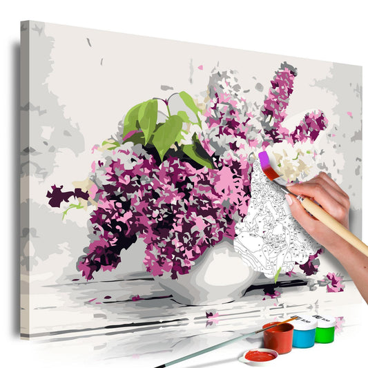 Wandbild zum Ausmalen - Blumenstrauß in Vase