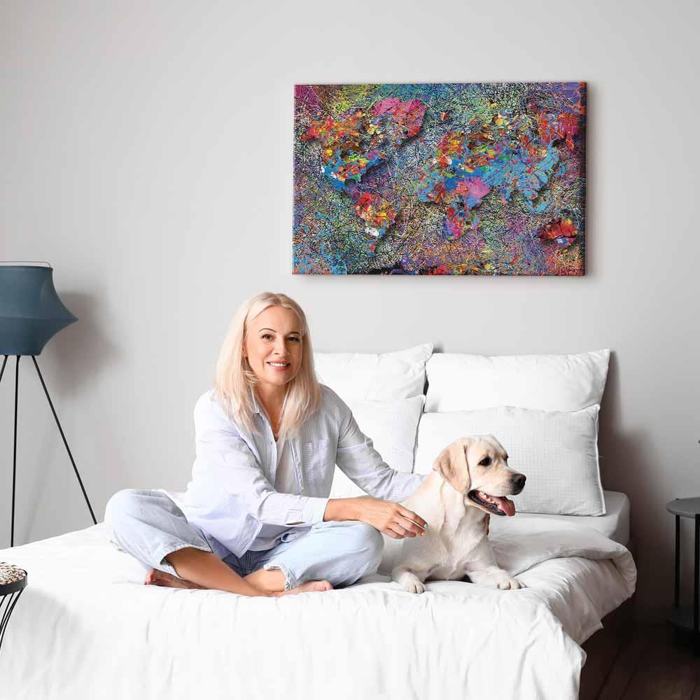 Leinwandbild - Map: Jackson Pollock inspiration