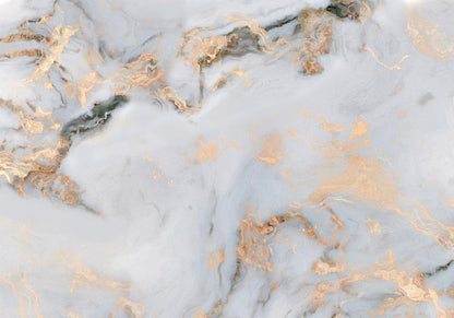 Elegant marble fototapete with white stone and golden highlights.