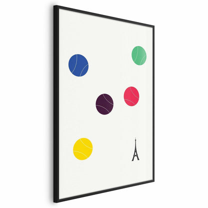 Poster - Eiffel Tower and Colorful Tennis Balls