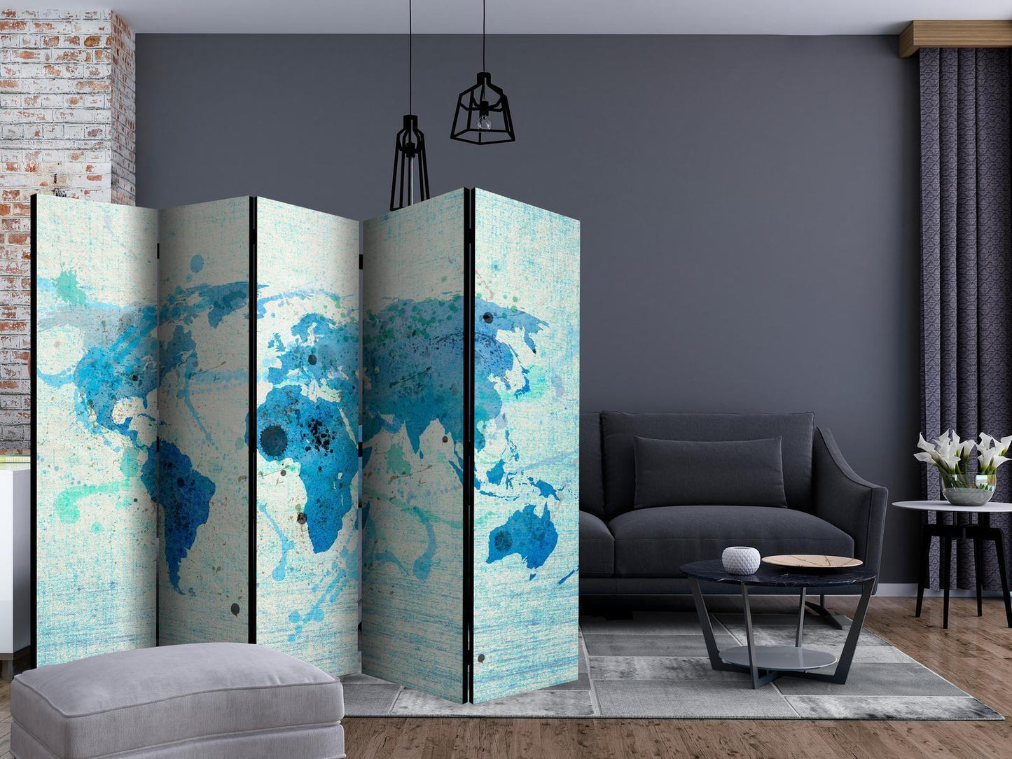 Paravent - Cruising and sailing - The World map II Artgeist