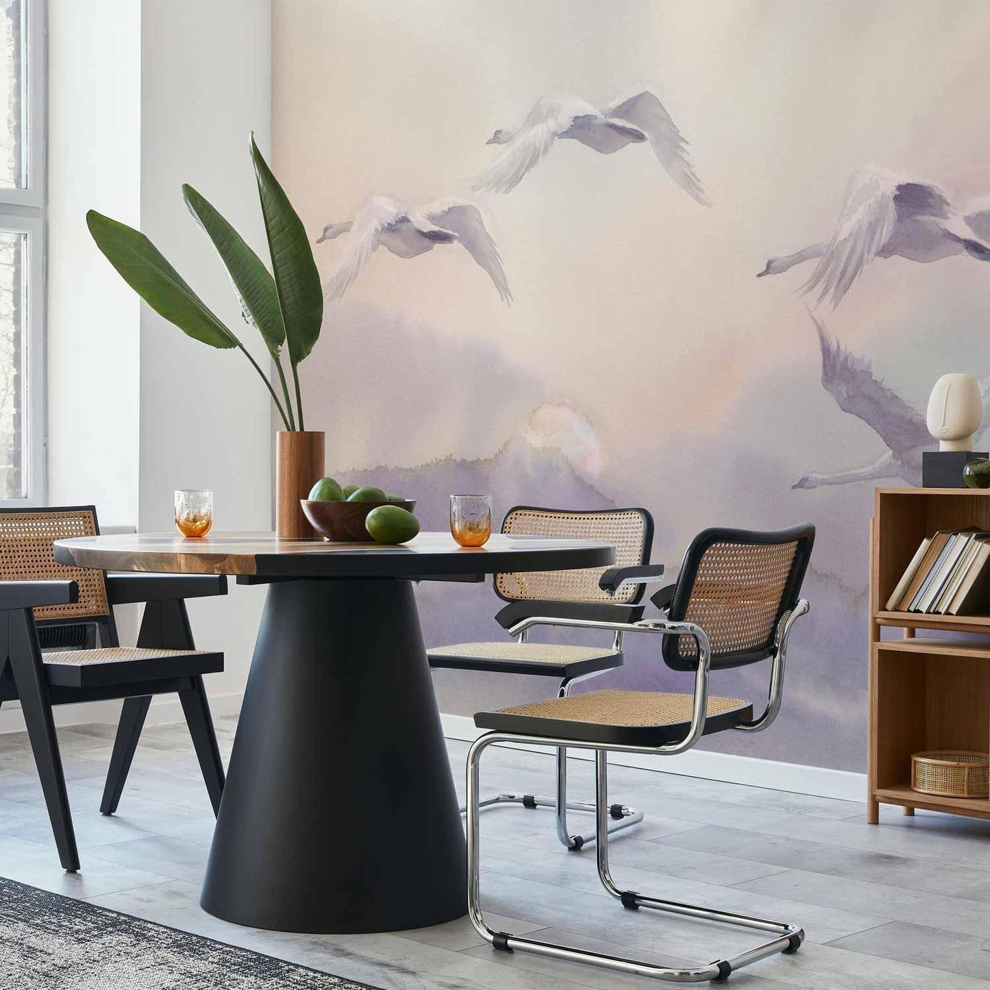 Fototapete - Flying Swans