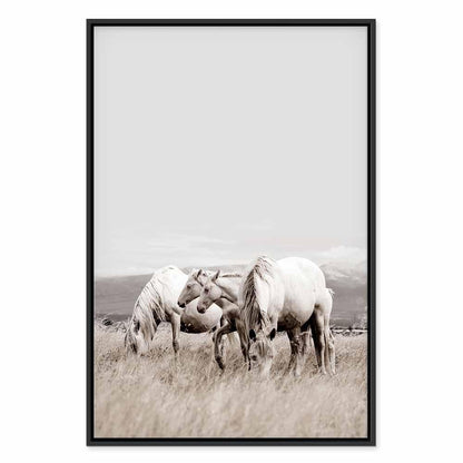 Leinwandbild - White Horses (1 Part) Vertical