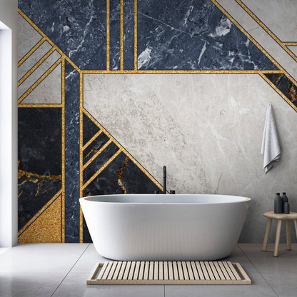 Fototapete - Expressive Pattern in Gold and Garnet Artgeist