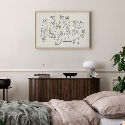 Leinwandbild - Animal Patrol (1-part) - Meerkats on Black and White Background