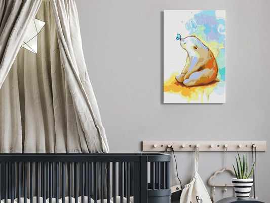 Malen nach Zahlen - Teddy Bear and Butterfly
