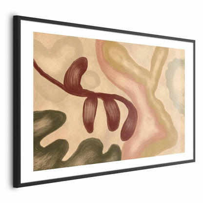 Poster - Colorful Shapes - worn figures in lime wash technique