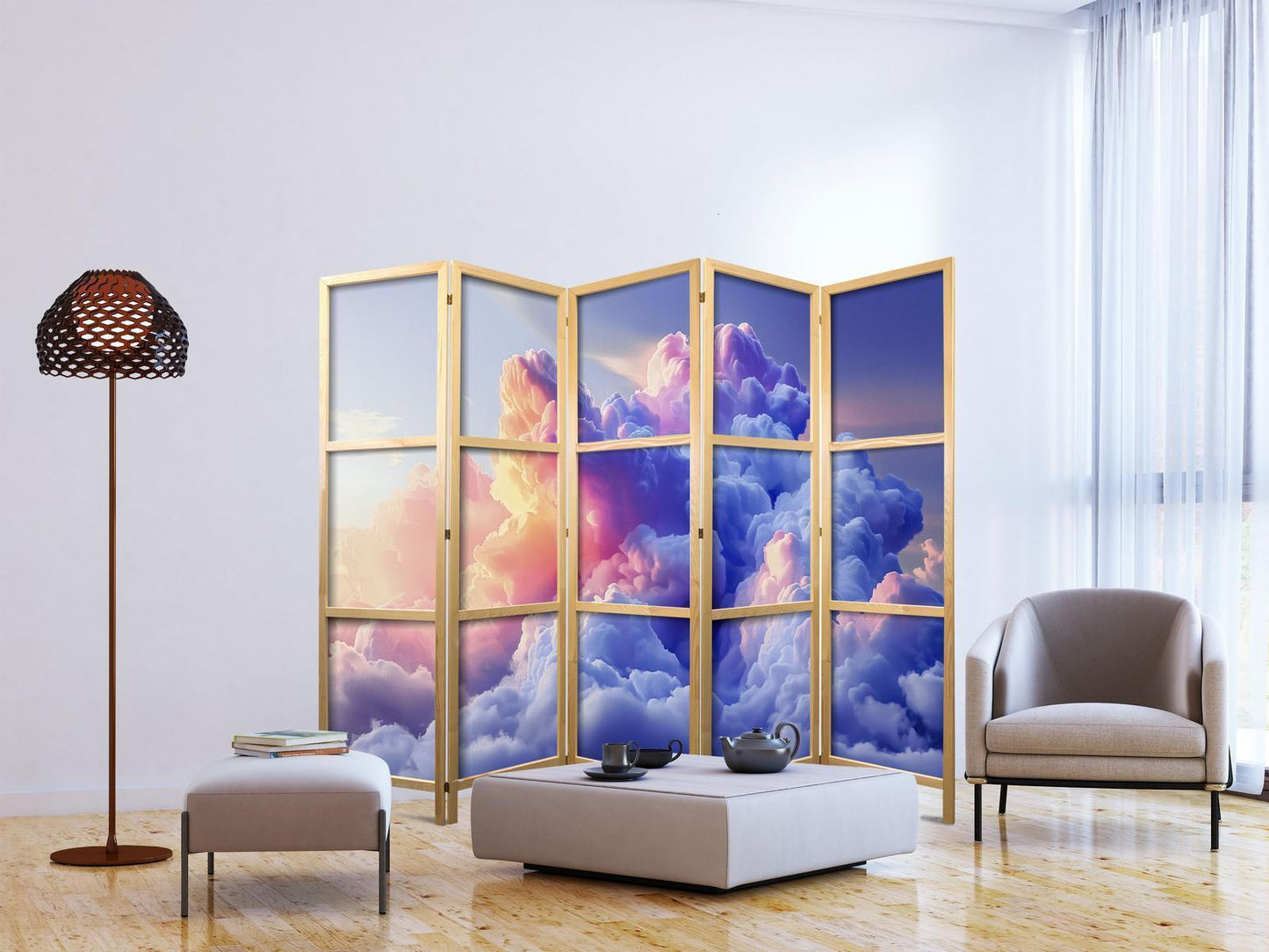Japanischer Paravent - Clouds Like Painted: Artistic Brushes of Dawn Painting the Sky Artgeist
