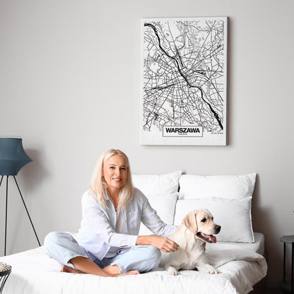 Leinwandbild - City Plan: Warszawa (1 Part) Vertical