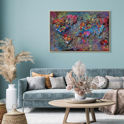 Leinwandbild - Map: Jackson Pollock inspiration