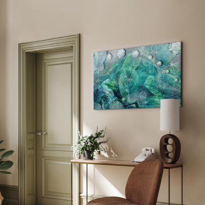 Leinwandbild - Turquoise Leaves (1 Part) Wide