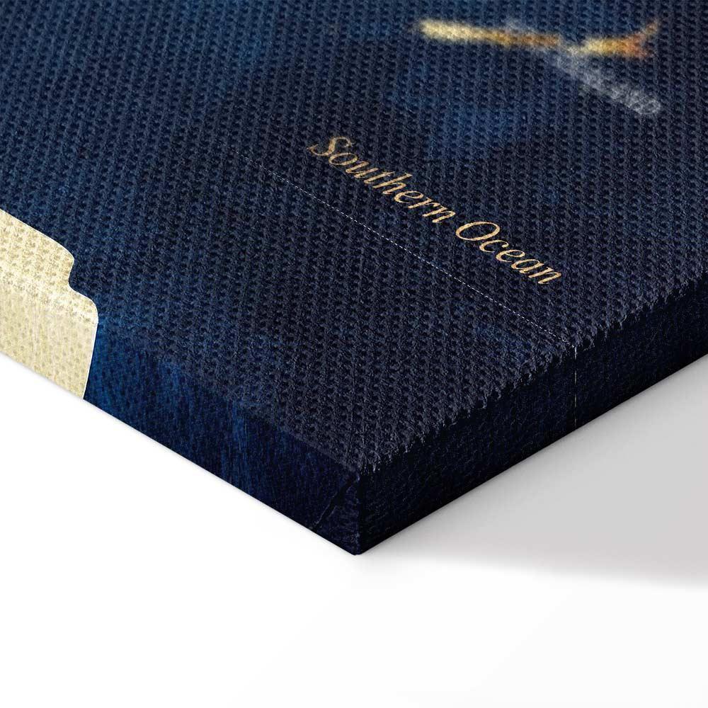 Leinwandbild - World Map: The Dark Blue Depths