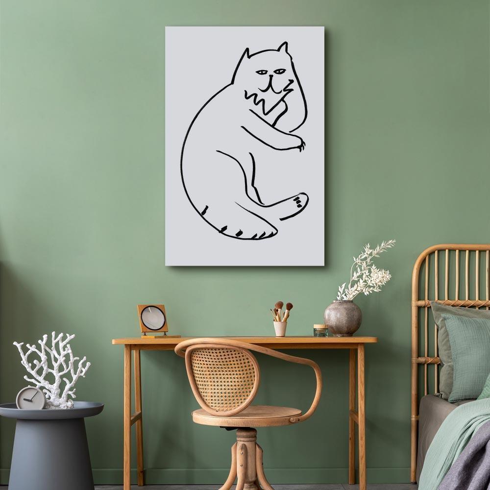 Leinwandbild - Cat Relaxing (1 Part) Vertical