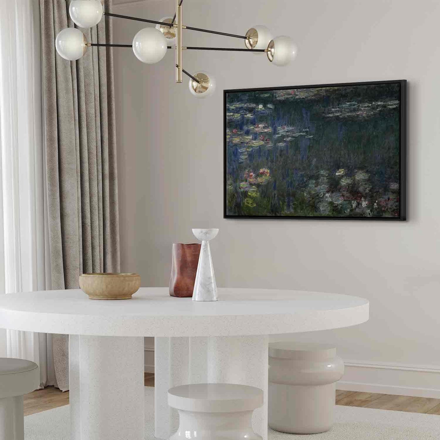 Leinwandbild - Claude Monet – Waterlilies: Green Reflections