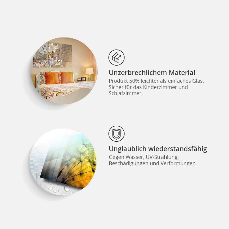 Acrylglasbild Goldener Blütenstrauß 5-teilig – Elegante Lilien in Gold