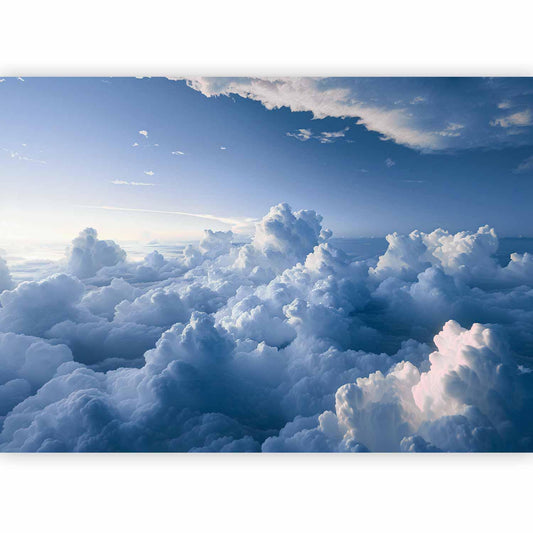 Fototapete - Aerial Landscapes: Rays Lighting Up Fluffy Cloud Formations Artgeist