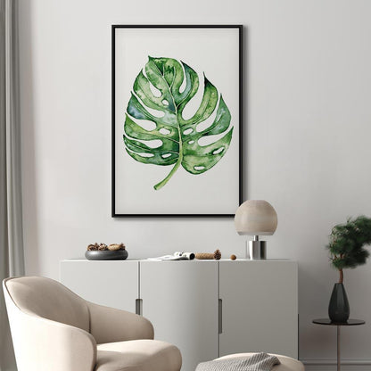 Leinwandbild - Watercolor Monstera (1 Part) Vertical