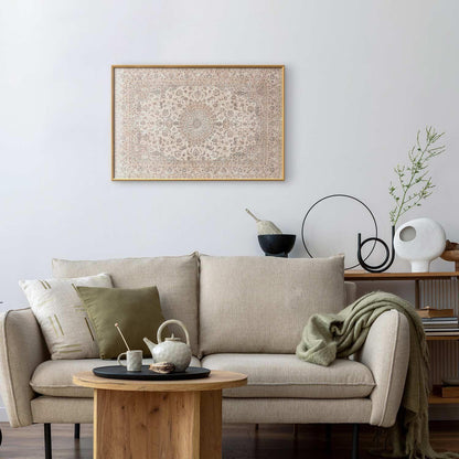 Poster - Sand Carpet - Worn Persian Rug with Rich Ornamental Motifs Artgeist