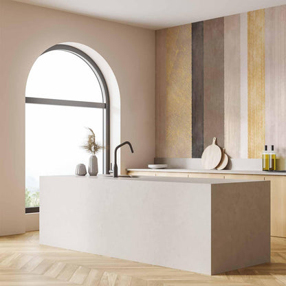 Fototapete - Striped pattern - abstract background in various stripes with gold pattern