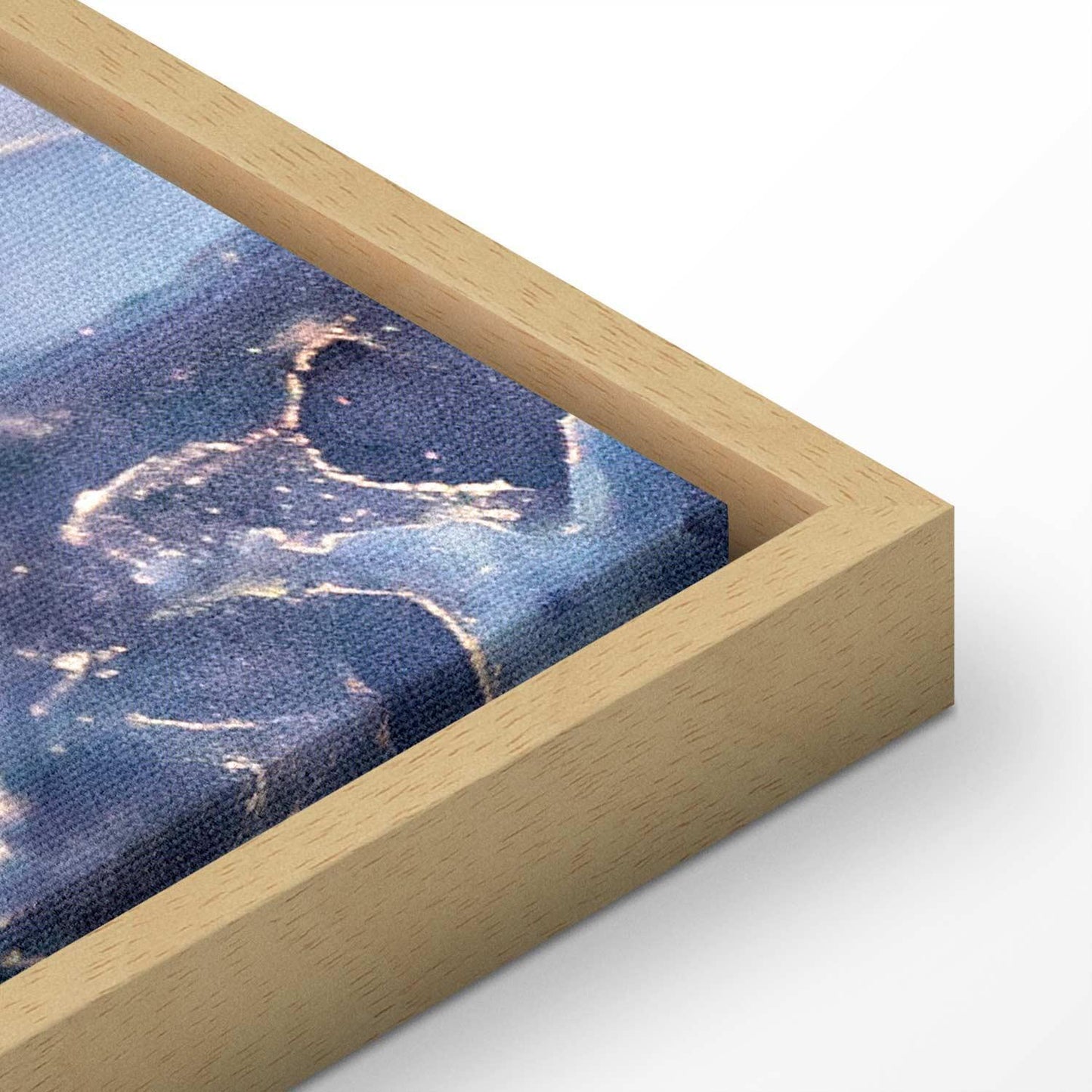 Leinwandbild - Pink and blue marble - abstract watercolour with gold accents