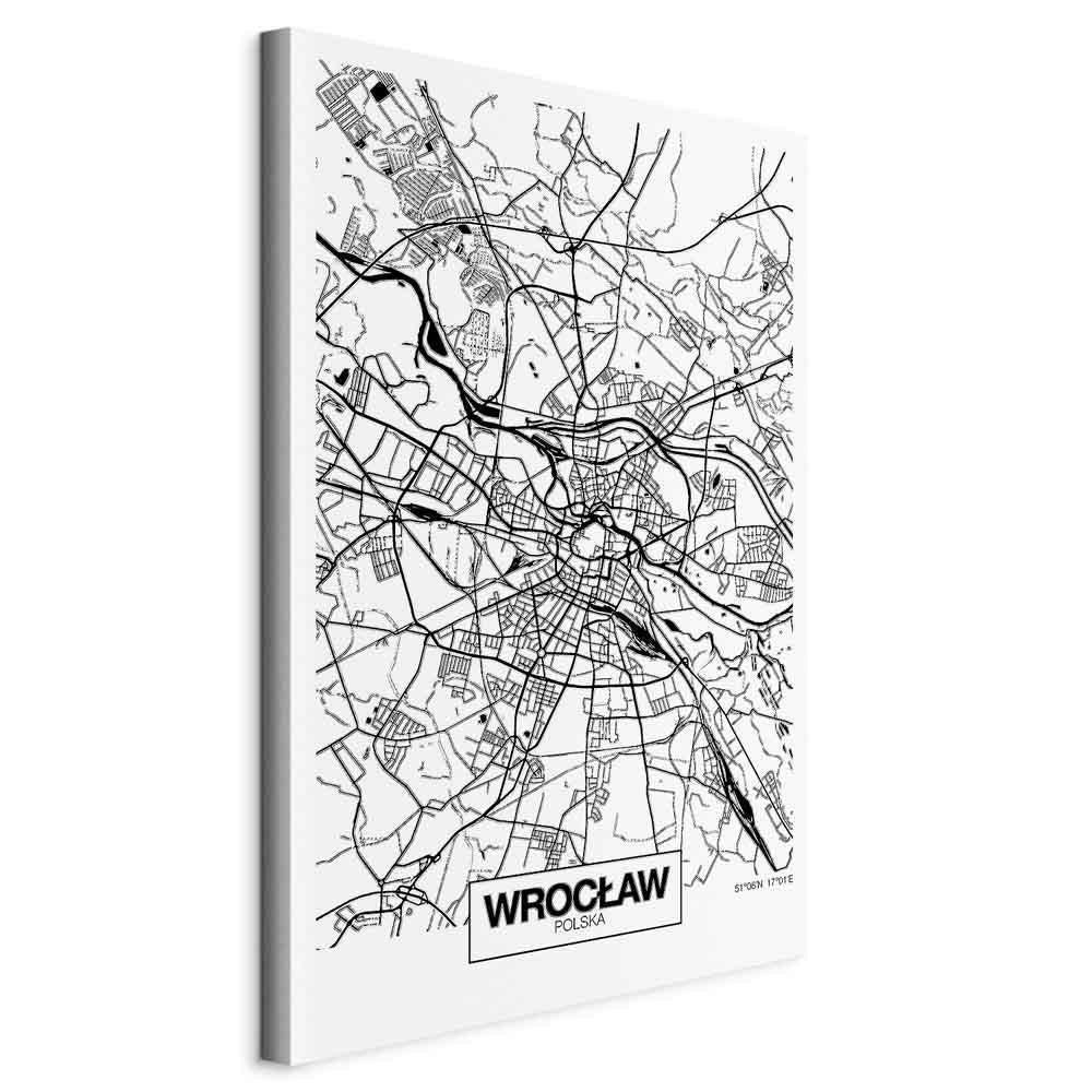 Leinwandbild - City Plan: Wroclaw (1 Part) Vertical