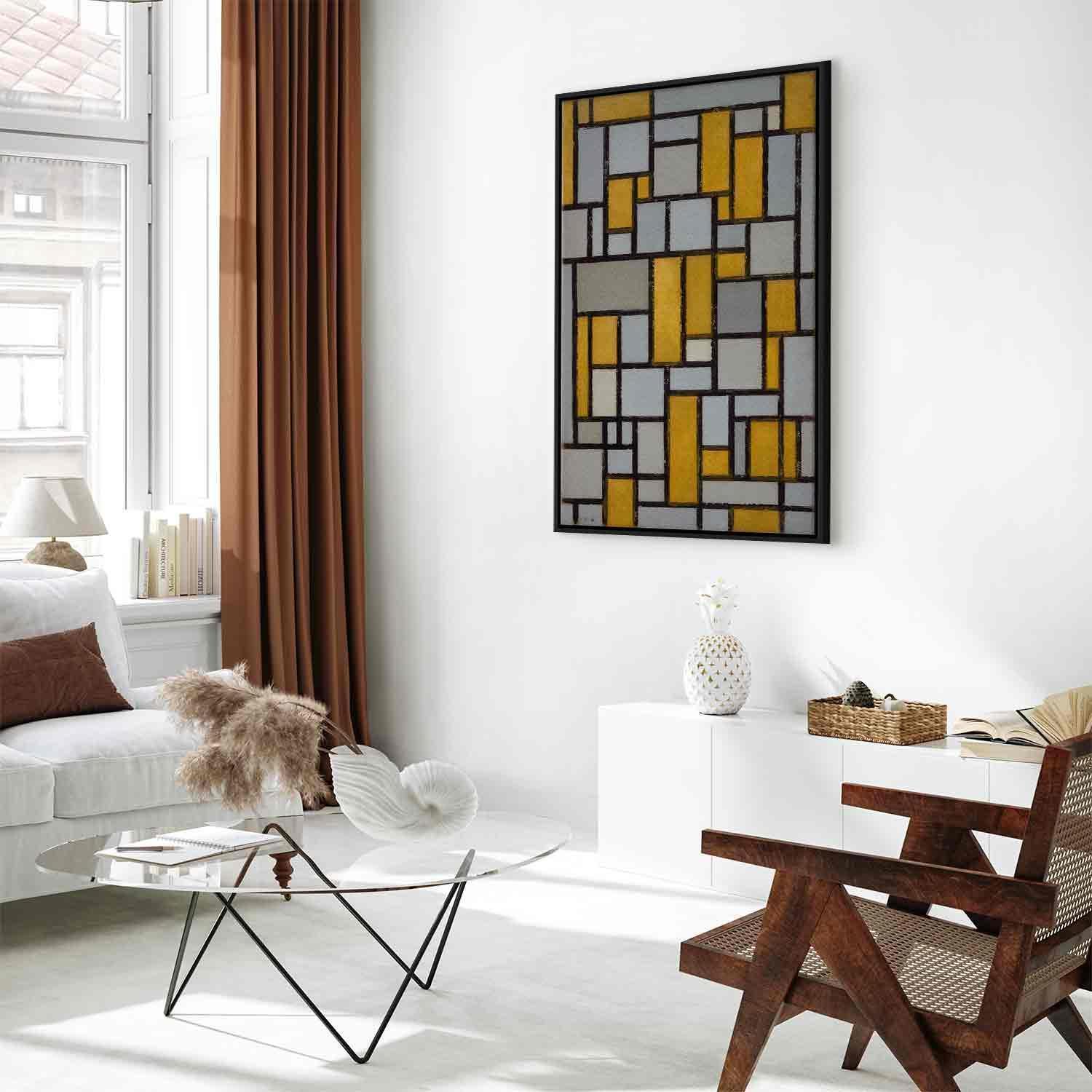 Leinwandbild - Composition with grid 1 (Piet Mondrian) Artgeist