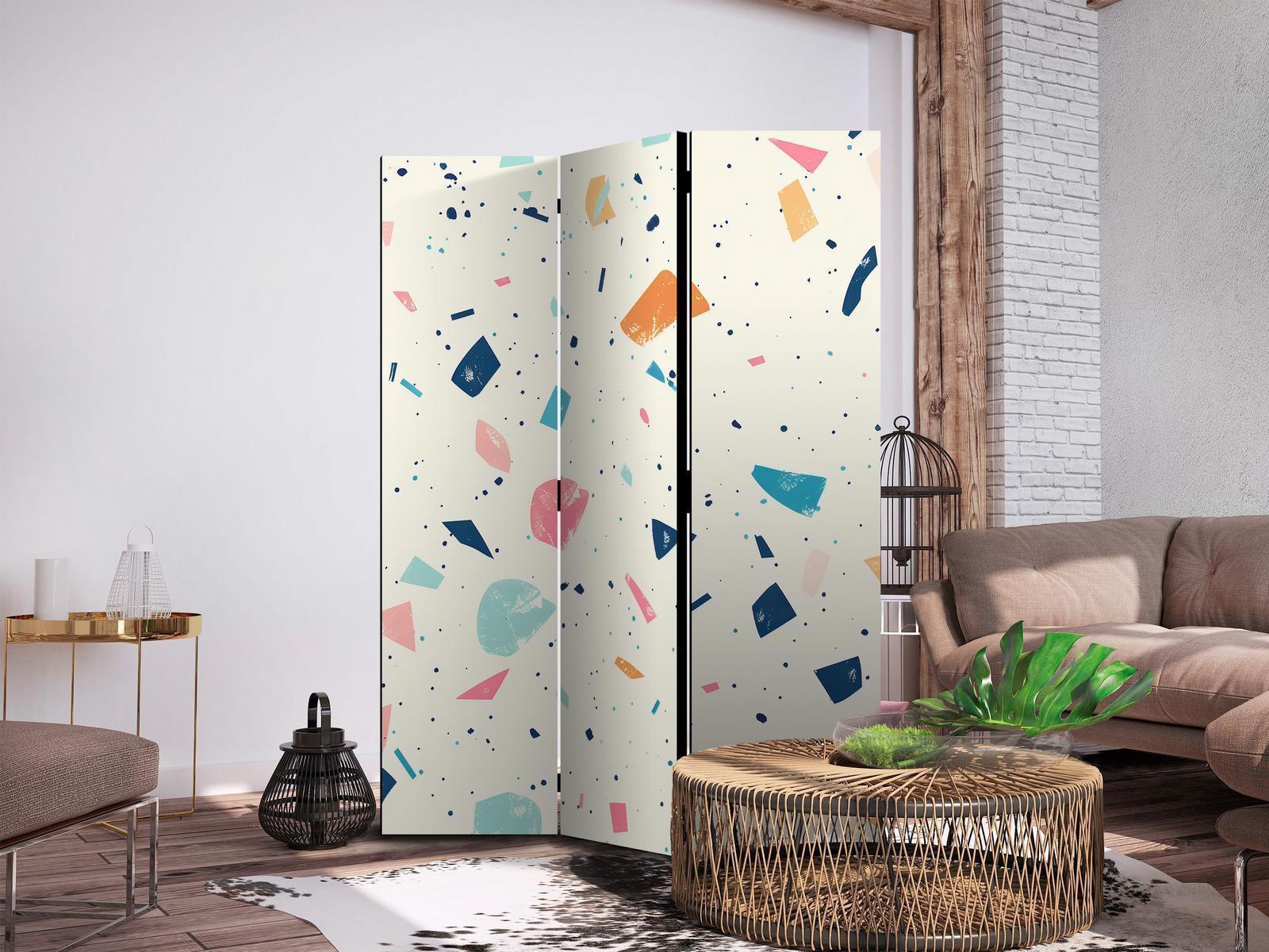 Dekorativer Sichtschutz im trendigen Terrazzo-Design