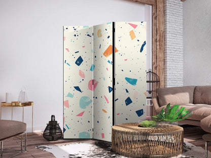 Dekorativer Sichtschutz im trendigen Terrazzo-Design