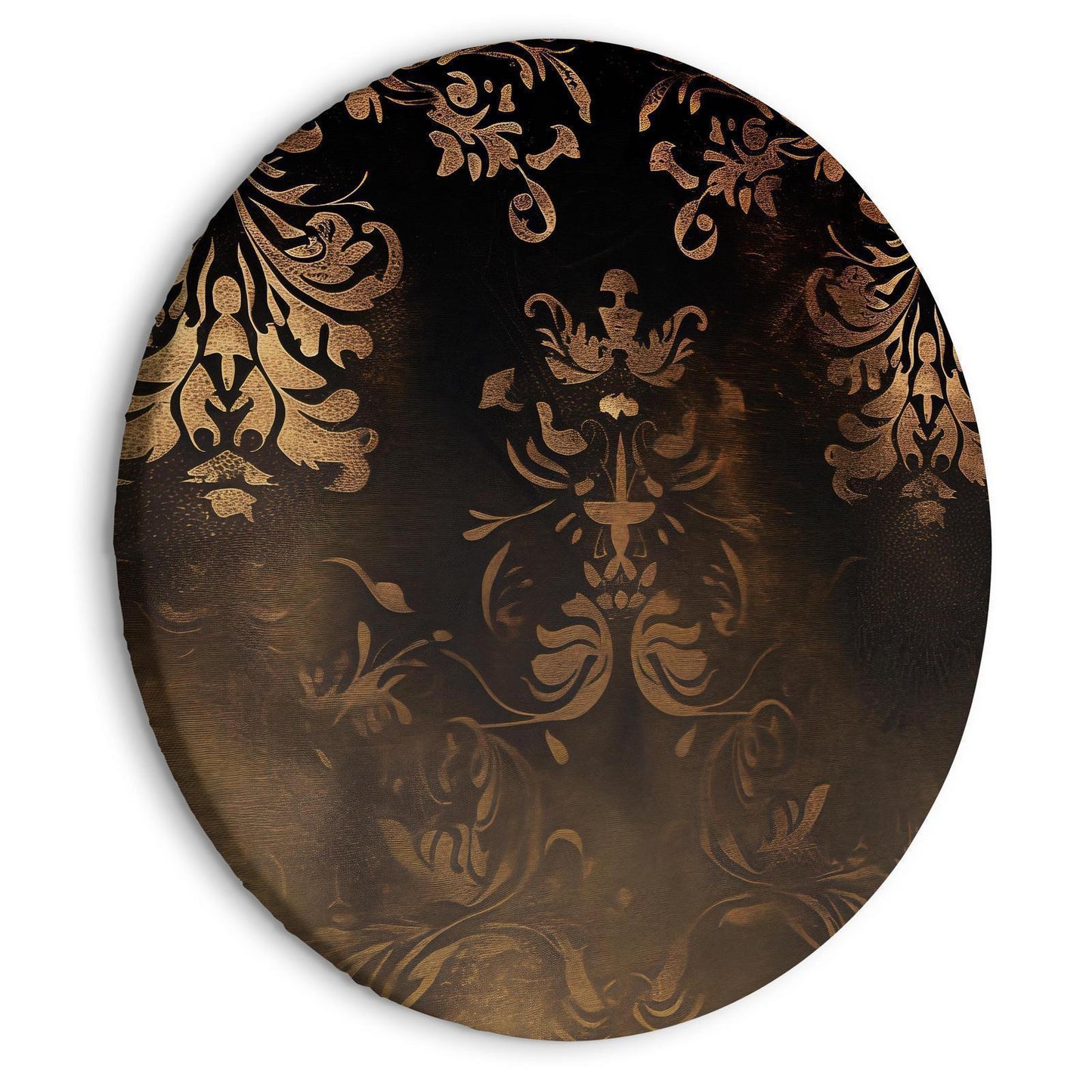 Rundes Bild - Baroque Ornaments in Patinated Gold and Browns: Retro Motif Artgeist