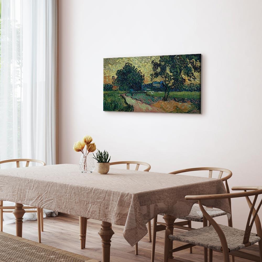 Leinwandbild - Vincent Van Gogh – Landscape with the Chateau of Auvers at Sunset