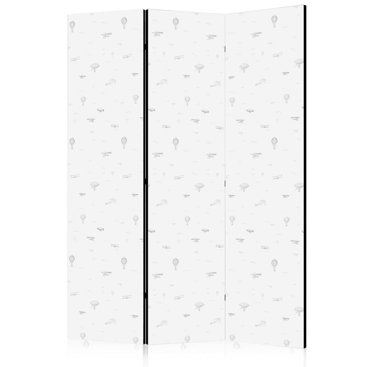 Paravent - Drawing - Airplanes - Balloons - and Airships Against a Sky Full of Birds