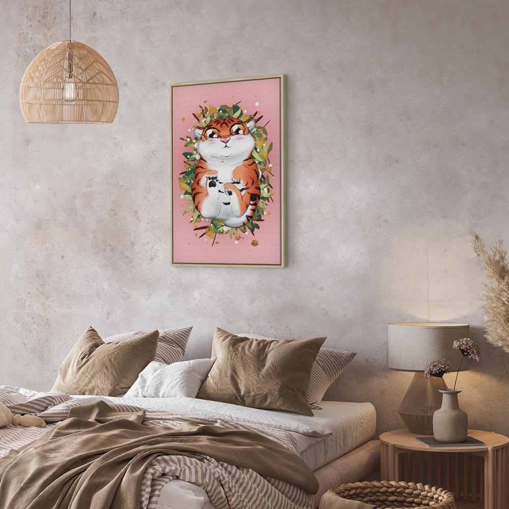 Leinwandbild - Tigger on the Grass (1 Part) Vertical