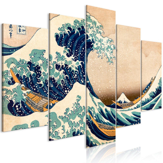 Leinwandbild „Die große Welle vor Kanagawa“ – Japanische Kunst