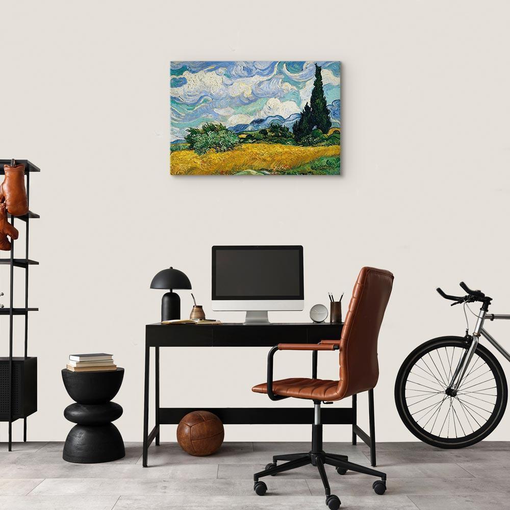 Leinwandbild - Vincent Van Gogh – Wheat Field with Cypresses