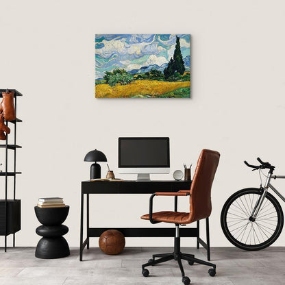 Leinwandbild - Vincent Van Gogh – Wheat Field with Cypresses