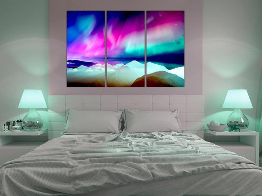 Leinwandbild - Wonderful Aurora (3 Parts) Artgeist