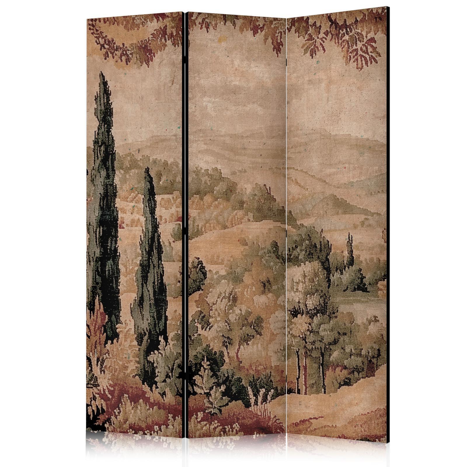 Paravent - Landscape with Cypresses - Old Tapestry with Mediterranean Vegetation Artgeist