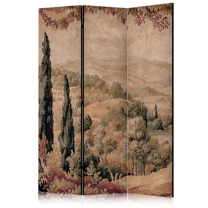Paravent - Landscape with Cypresses - Old Tapestry with Mediterranean Vegetation Artgeist