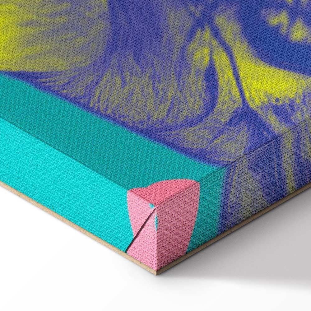 Leinwandbild - Colorful Tiger - Intense Colors of a Tiger Surrounded by Tropical Plants