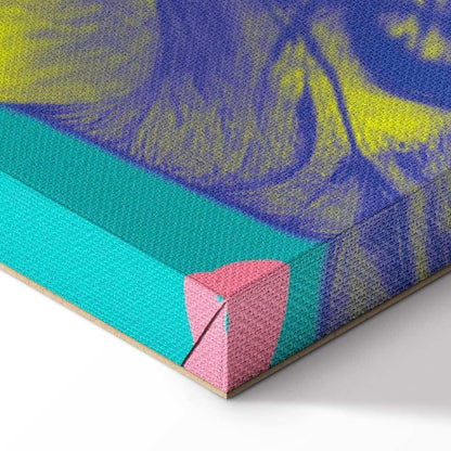 Leinwandbild - Colorful Tiger - Intense Colors of a Tiger Surrounded by Tropical Plants