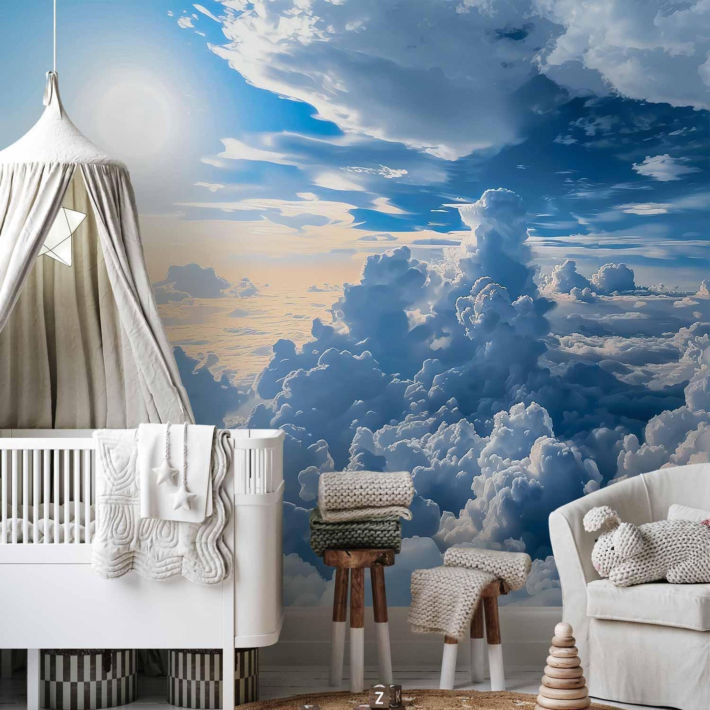 Fototapete - Symphony of Light: Sun and Clouds Collaborating on a Beautiful Sky