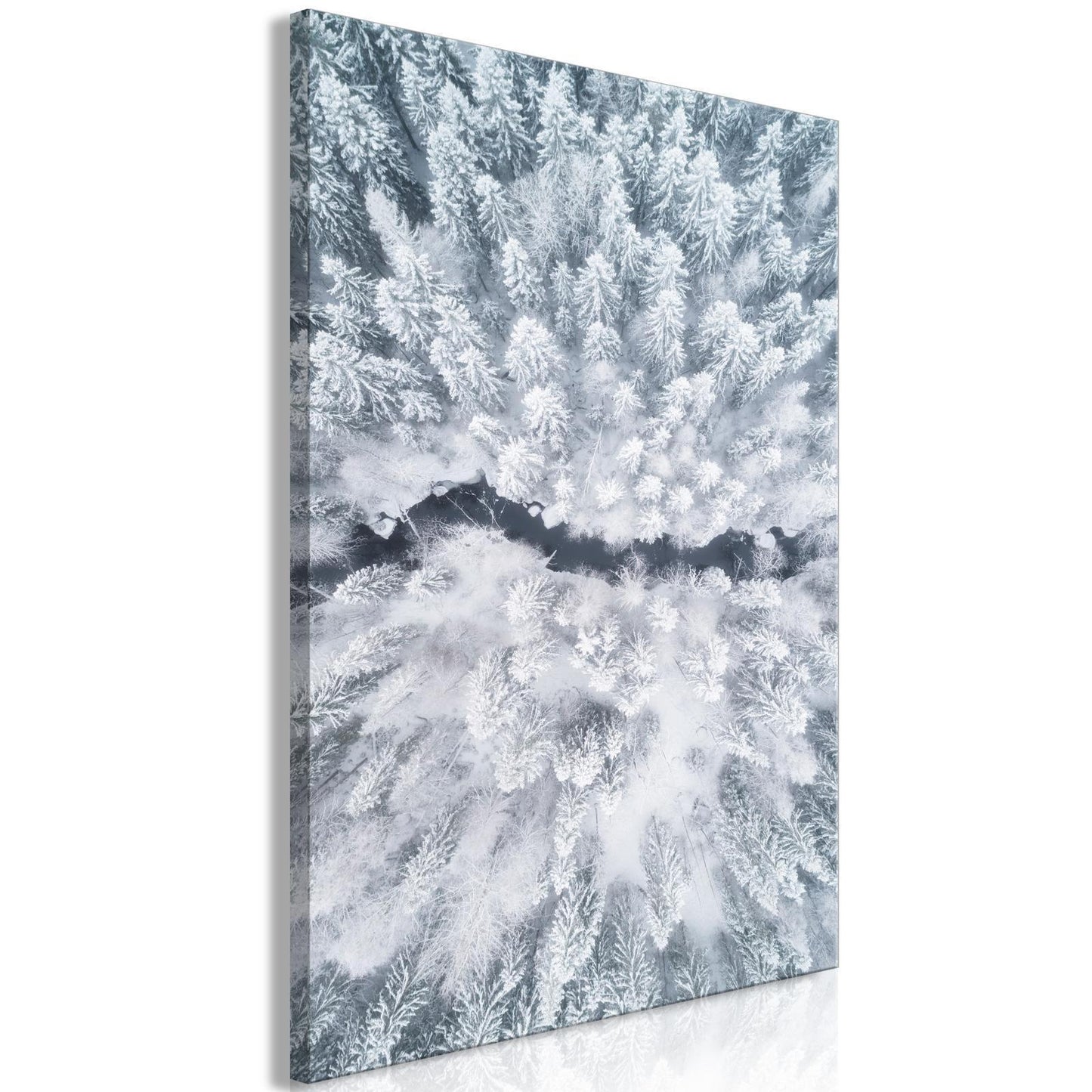 Wandbild „Schneebedeckte Baumkronen“ – 1-teilig, vertikal