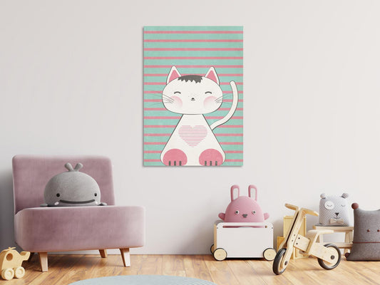 Leinwandbild - Striped Kitten (1 Part) Vertical Artgeist